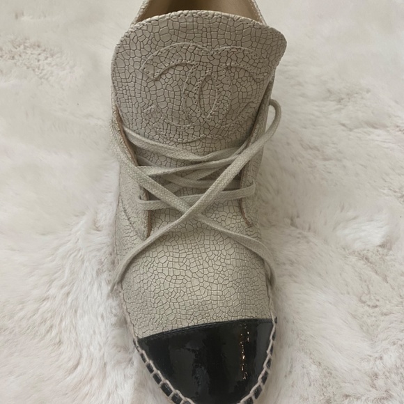 Chanel Crackled Calfskin High Top Espadrilles - Picture 6 of 6
